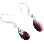 Silver Earrings with Lilac Stone 2