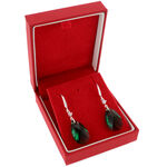 Silver Earrings with Green Jems 1