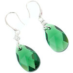 Silver Earrings with Green Jems 2