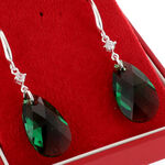 Silver Earrings with Green Jems 3