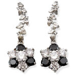 Black and White Flower Earrings 1