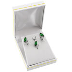 Silver Jewelry with Green Crystal 2