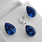 Blue Crystal Earrings and Pendant 3