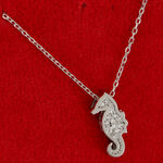 Silver Necklace with sea horse pendant 4