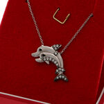 Silver Necklace with Dolphins 3