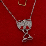 Silver Necklace with Champagne glasses 3