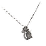 Silver necklace with cat-shaped pendant