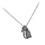 Silver necklace with cat-shaped pendant 1