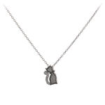 Silver necklace with cat-shaped pendant 2