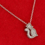 Silver necklace with cat-shaped pendant 4