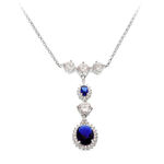 Silver necklace purple royal 2