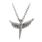 Silver Necklace Swarovski Angel 3