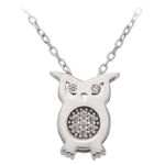 Silver Necklace Swarovski Smart Owl 7