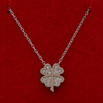 Silver Necklace Swarovski Clover 3