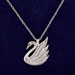 Silver Necklace Swarovski Swan 6