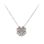 Silver Necklace Swarovski Lucky Clover 2