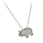 Lucky silver necklace with elefant