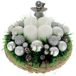 Silver advent wreath angel with teddy bear 3