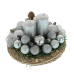 Silver Advent wreath with angel 20 cm 4