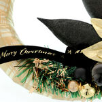 Black gold Christmas door wreath 25cm 6