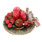 Advent decoration red with angel  20 cm 3