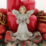 Advent decoration red with angel  20 cm 6