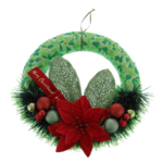 Christmas door wreath Euphorbia red 25cm 2