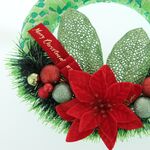 Christmas door wreath Euphorbia red 25cm 3