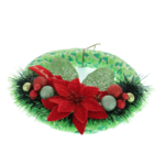 Christmas door wreath Euphorbia red 25cm 4