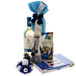 Light Blue Christmas gift basket 3