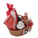 Easter gift basket with wine, sweets and Holy Family icon 2