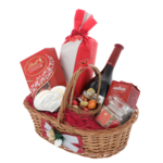 Easter gift basket with wine, sweets and Holy Family icon 3