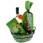 Green bunny Easter gift basket