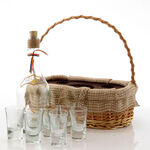 Gift Basket with Bottle and Glasses 1