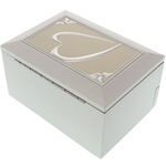 White Jewelry Box with Drawer Heart 3