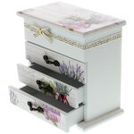 Jewelry Box with 3 Drawers Pink Vase 3