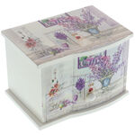 White wooden jewelry box with lavender 3