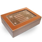 Jewelry box brown with transparent hood 1