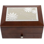 Brown Jewelry Box with Drawer Daisy 1