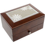 Brown Jewelry Box with Drawer Daisy 2