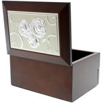 Brown Jewelry Box with Drawer and Roses 5