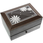 Pearl Effect Jewelry Box with Daisies 1