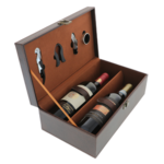 Box with accessories and bottles of Italian red wine 3