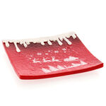 Square Christmas Tree Plate Red-White 2