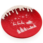 Round Christmas Tree Plate Red-White 1