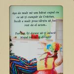 Funny wooden Christmas card with clown support 2