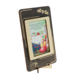 Funny wooden Christmas card with clown support 3