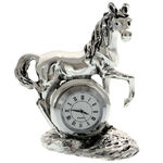 High-class horse figurine with silver watch 10 cm