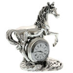 High-class horse figurine with silver watch 10 cm 2