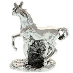 High-class horse figurine with silver watch 10 cm 4